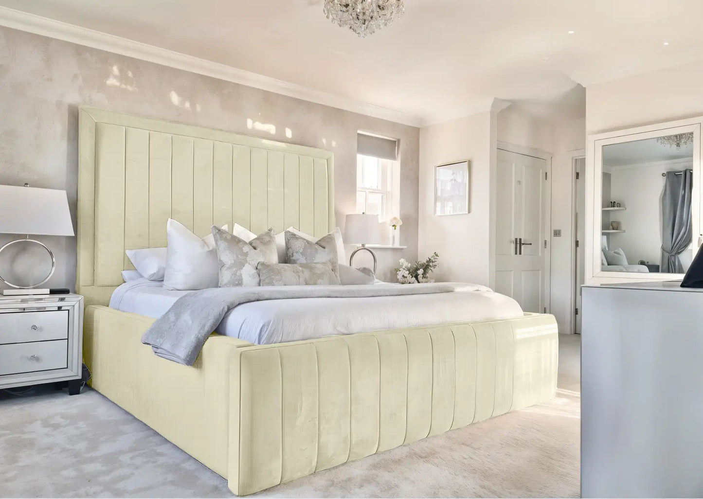 Geneva lined Upholstered Bed