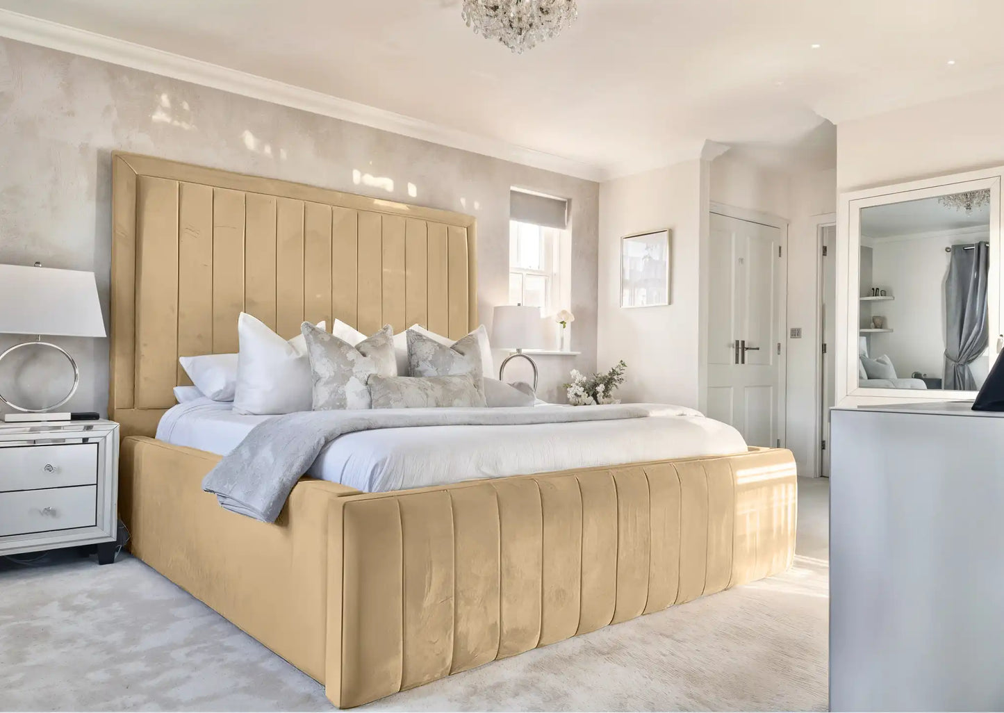 Geneva lined Upholstered Bed