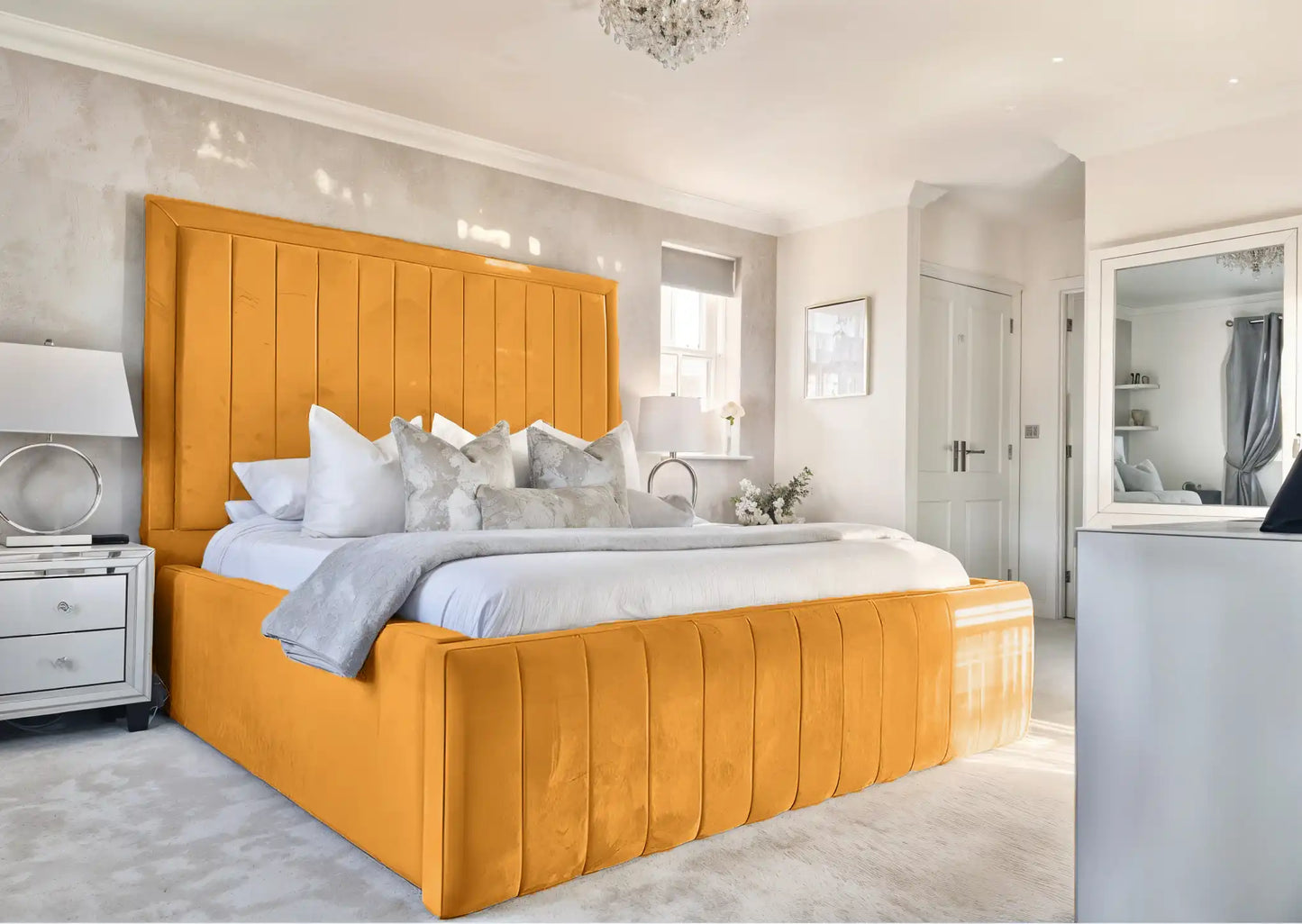 Geneva lined Upholstered Bed