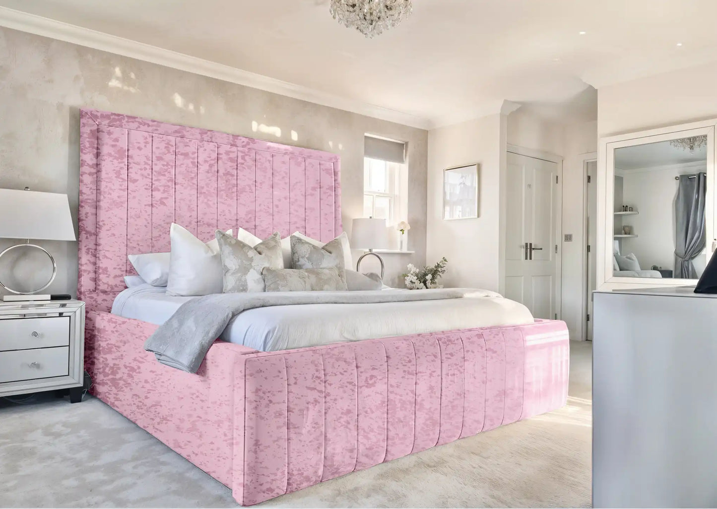 Geneva lined Upholstered Bed