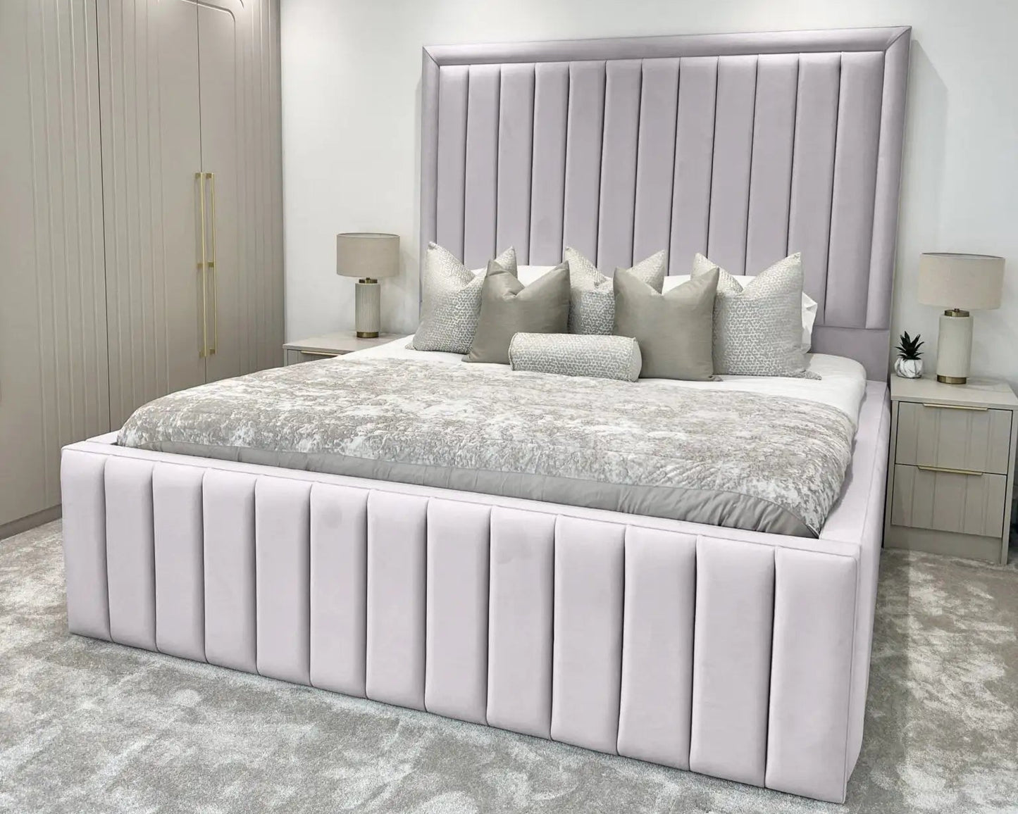 Hampton panel upholstered bed