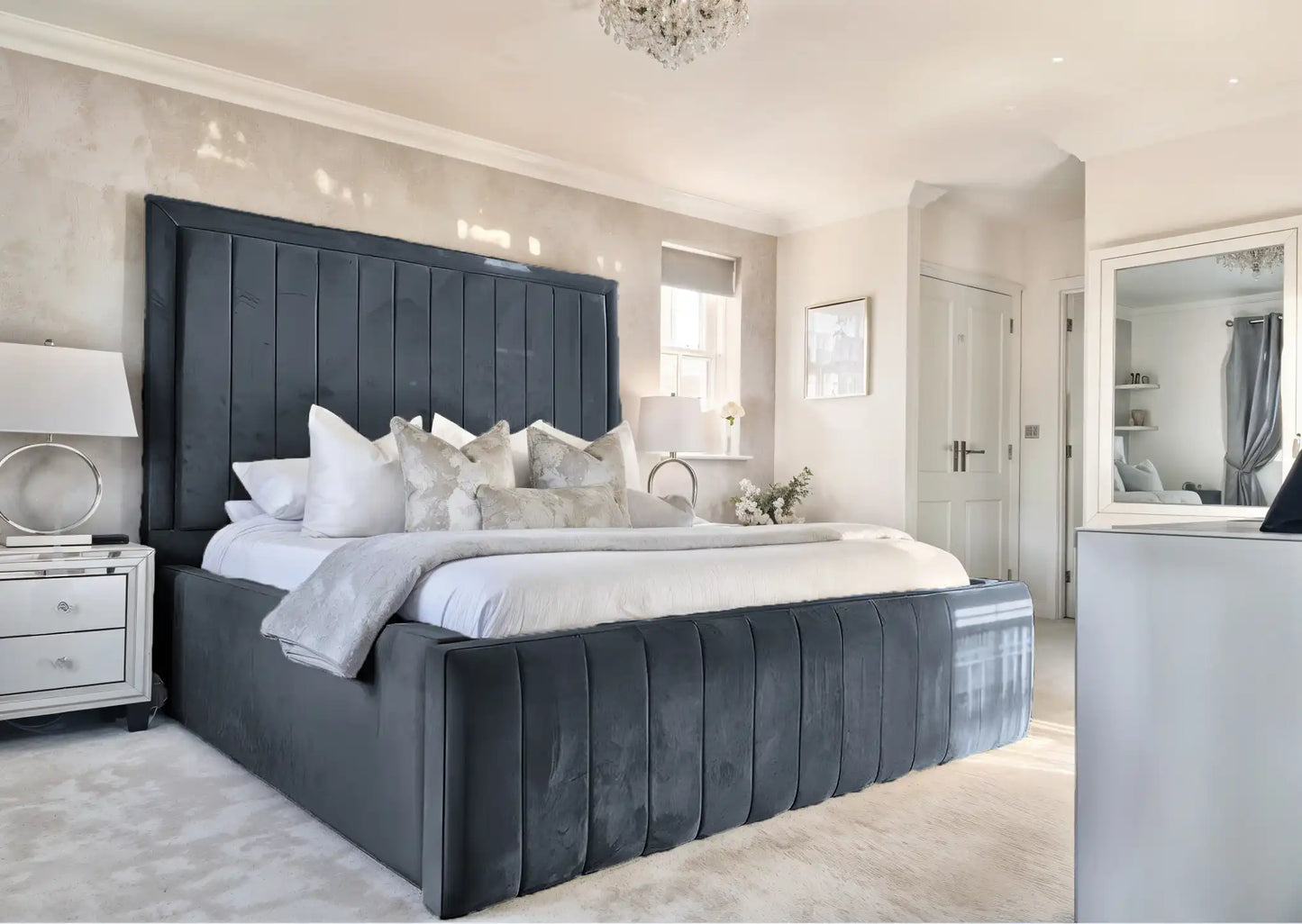Geneva lined Upholstered Bed