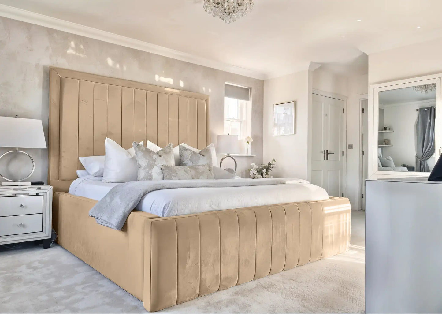 Geneva lined Upholstered Bed