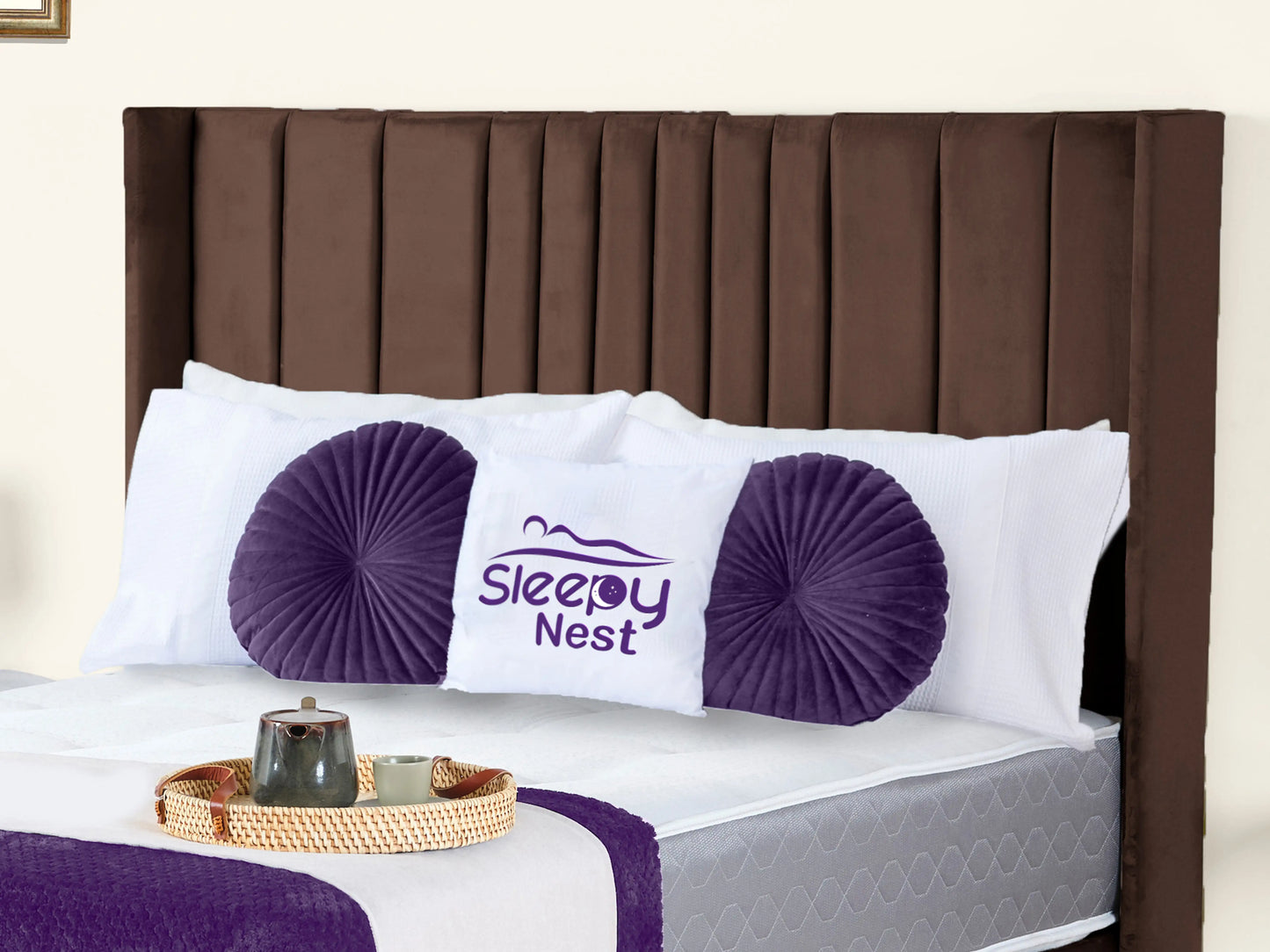 Valencia Lined Wings Upholstered Bed