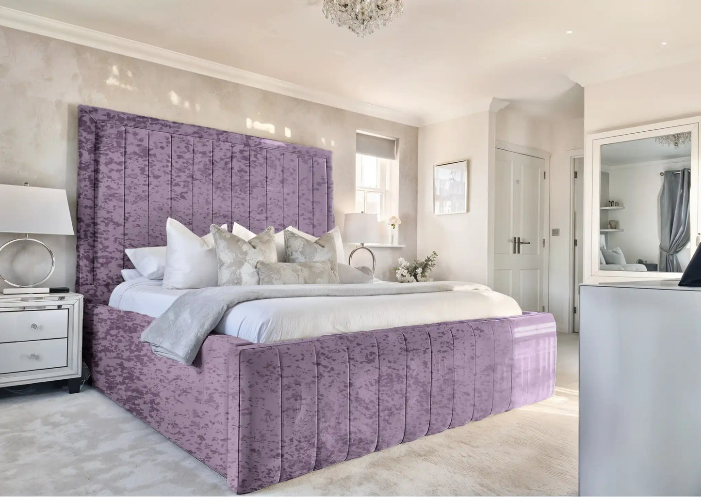 Geneva lined Upholstered Bed