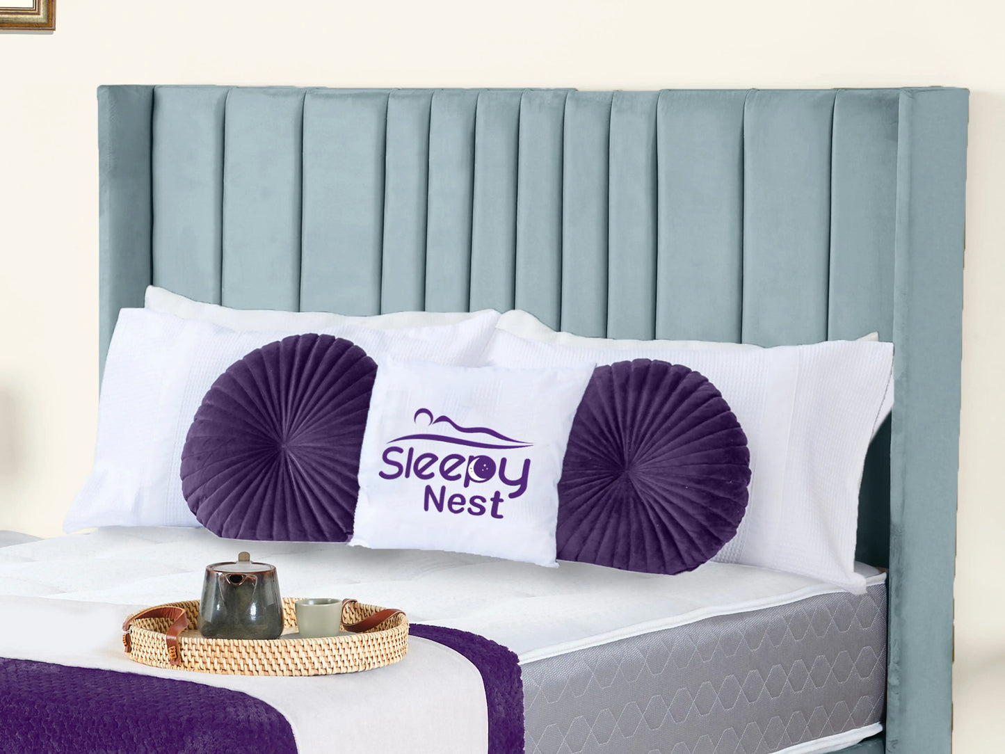 Valencia Lined Wings Upholstered Bed