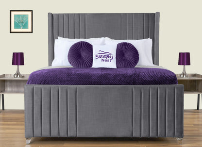 Elise lined winged Upholstered Bed