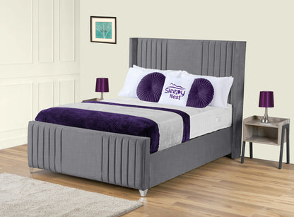 Elise lined winged Upholstered Bed