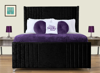 Elise lined winged Upholstered Bed