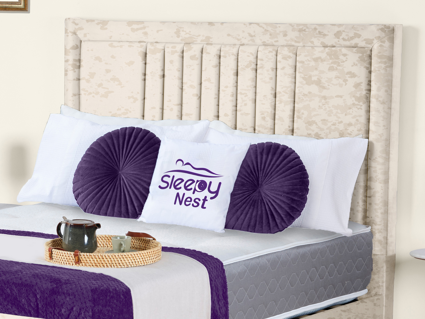 Cannas upholstered bed
