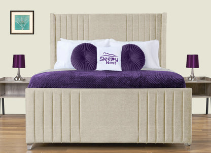 Elise lined winged Upholstered Bed