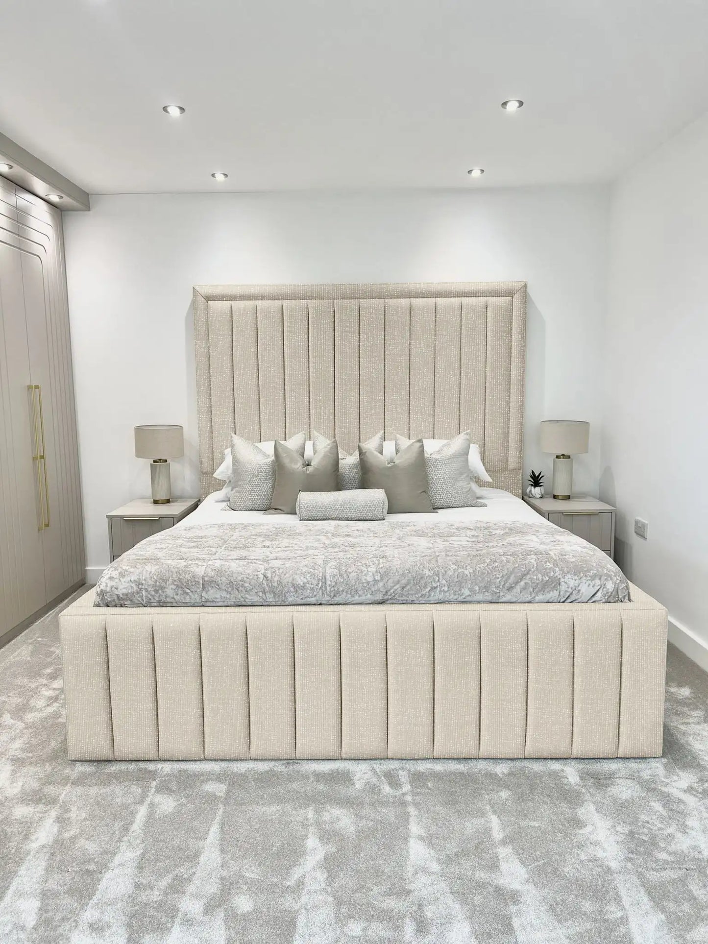 Hampton panel upholstered bed