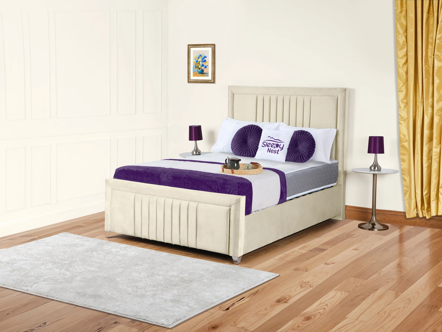 Cannas upholstered bed