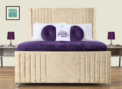 Elise lined winged Upholstered Bed