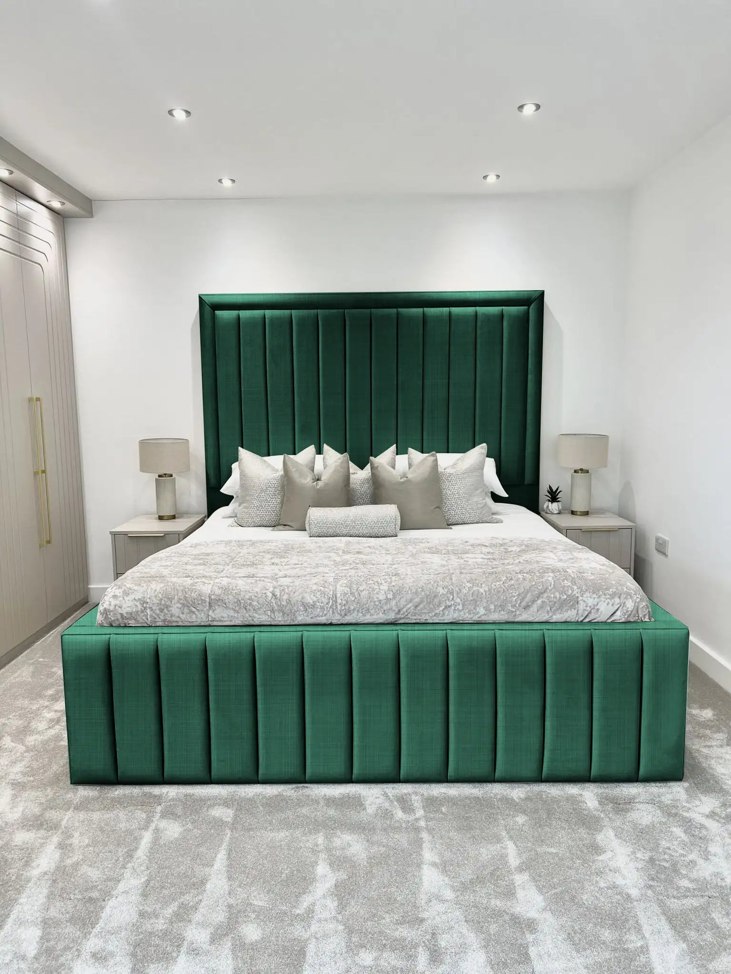 Hampton panel upholstered bed