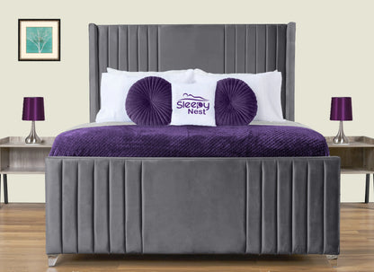 Elise lined winged Upholstered Bed
