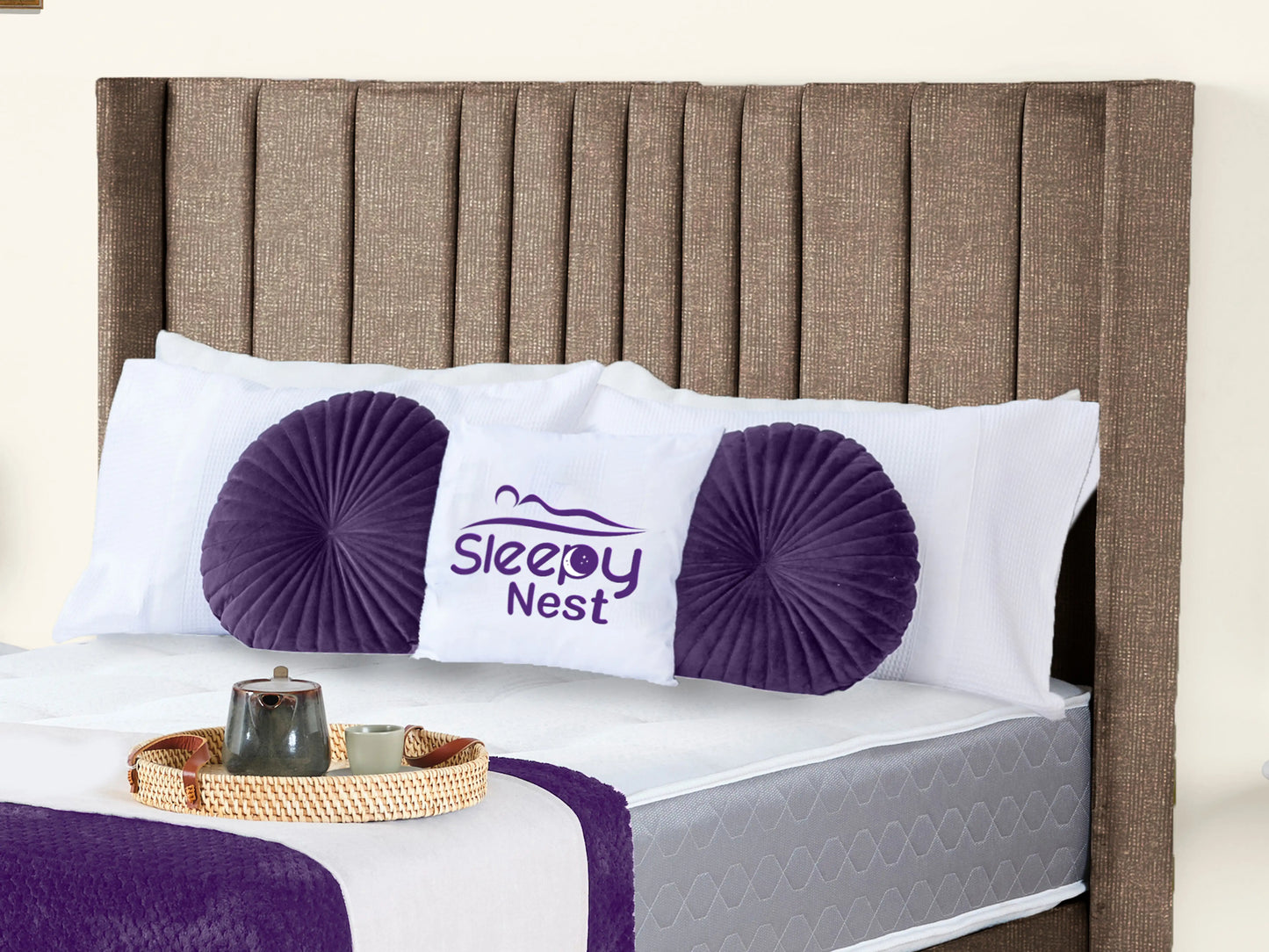 Valencia Lined Wings Upholstered Bed