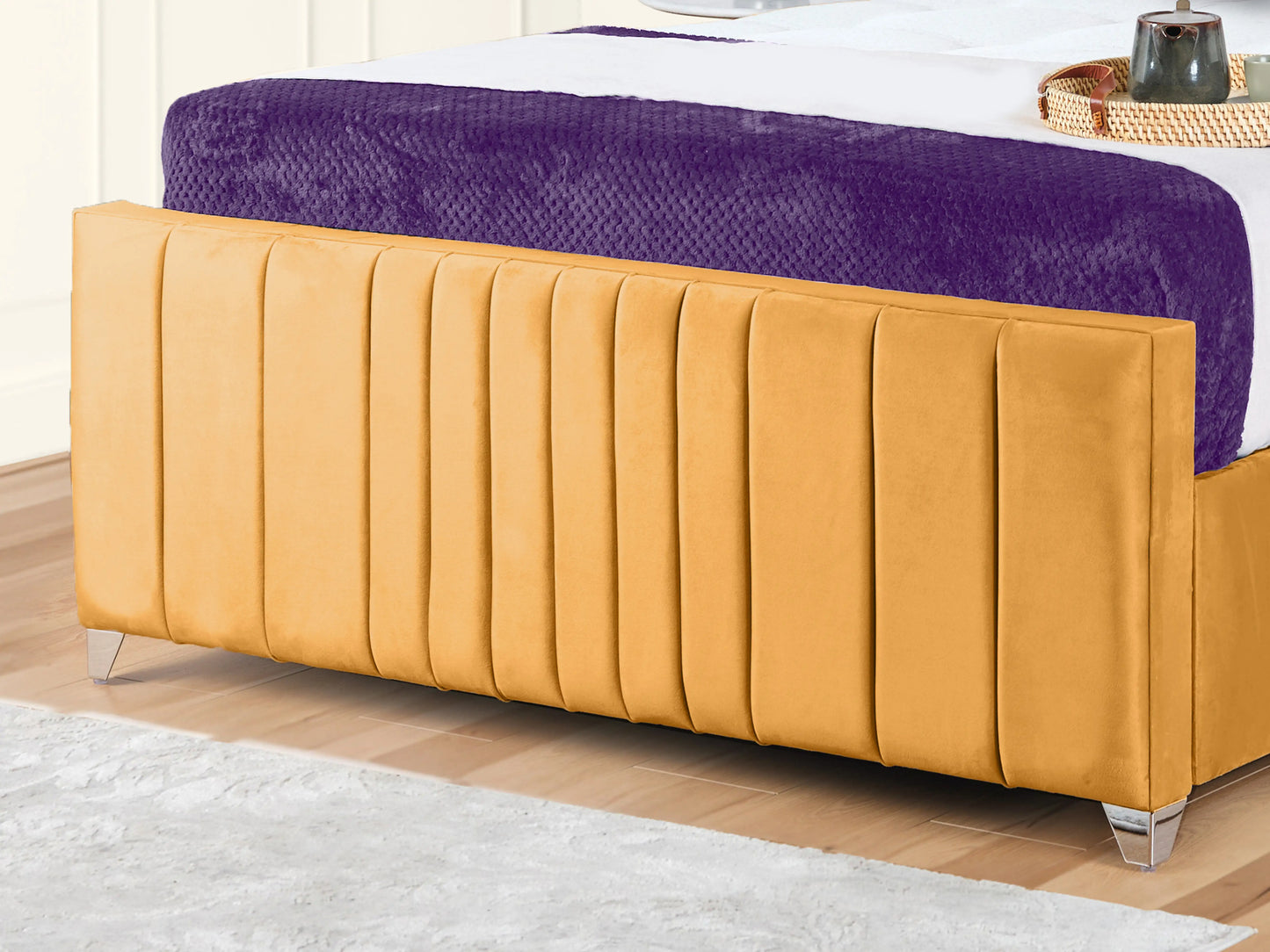 Valencia Lined Wings Upholstered Bed