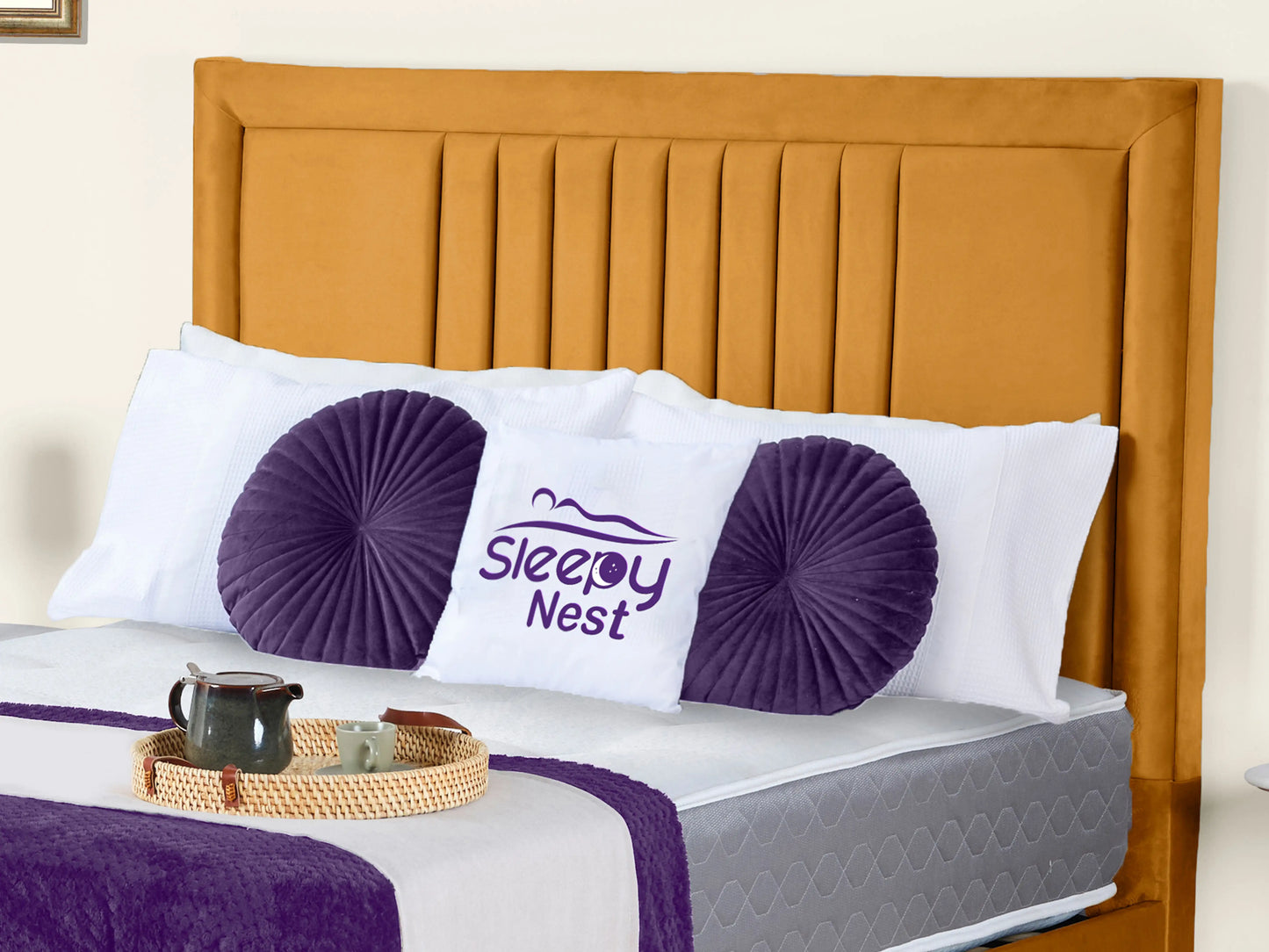 Cannas upholstered bed