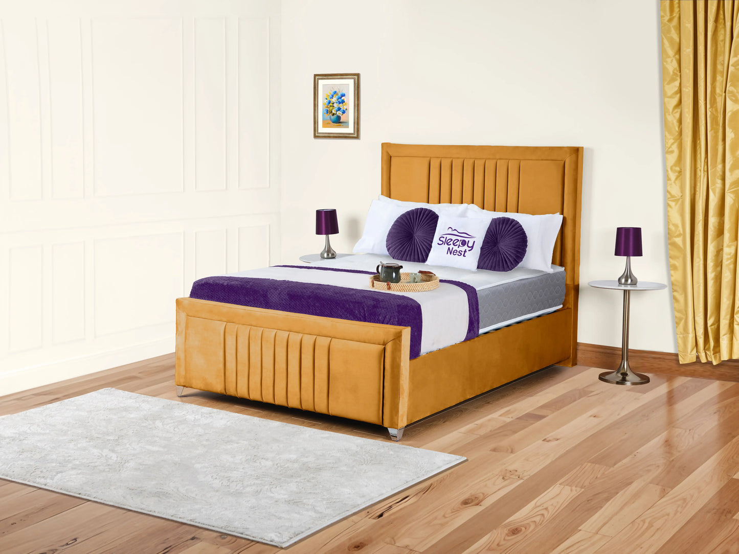 Cannas upholstered bed