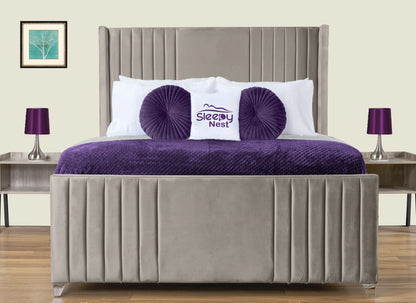 Elise lined winged Upholstered Bed