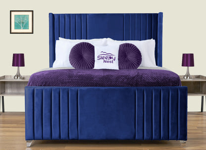 Elise lined winged Upholstered Bed