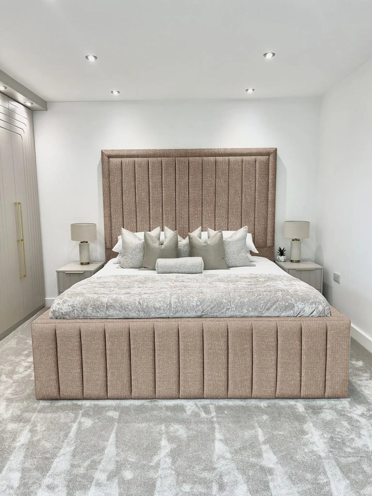 Hampton panel upholstered bed