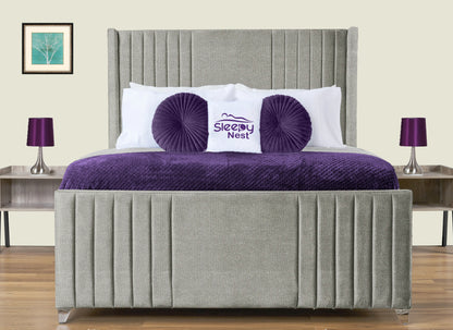 Elise lined winged Upholstered Bed