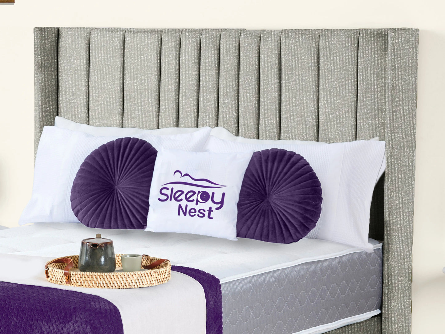 Valencia Lined Wings Upholstered Bed