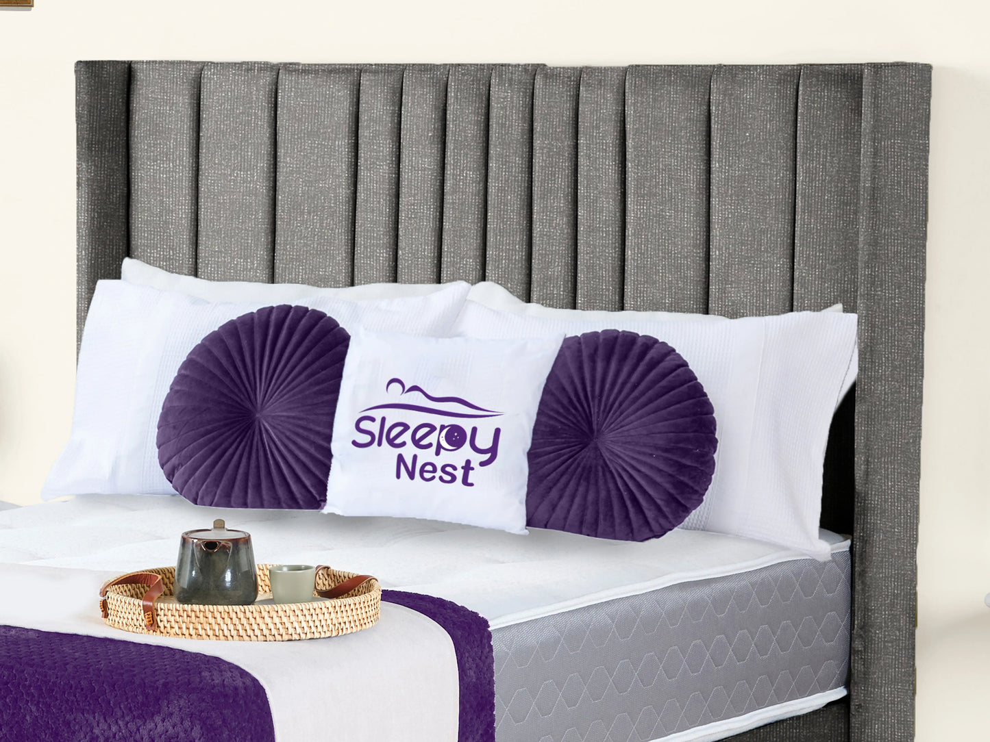 Valencia Lined Wings Upholstered Bed
