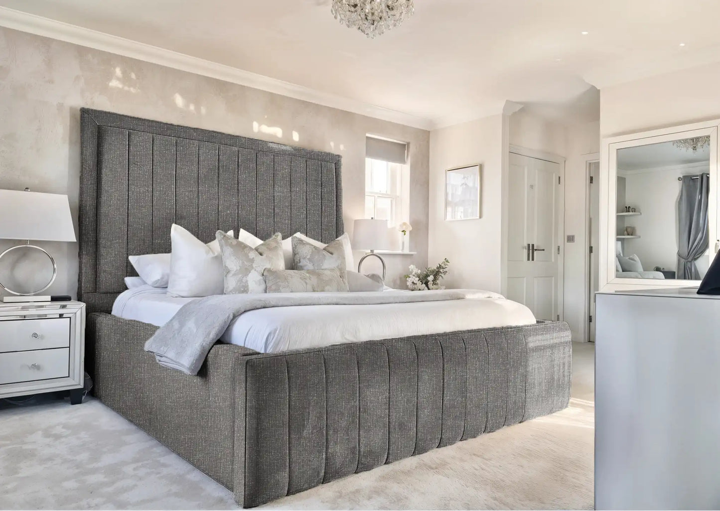 Geneva lined Upholstered Bed