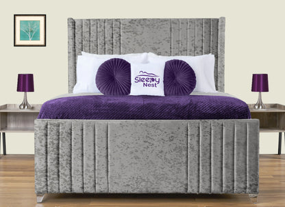 Elise lined winged Upholstered Bed