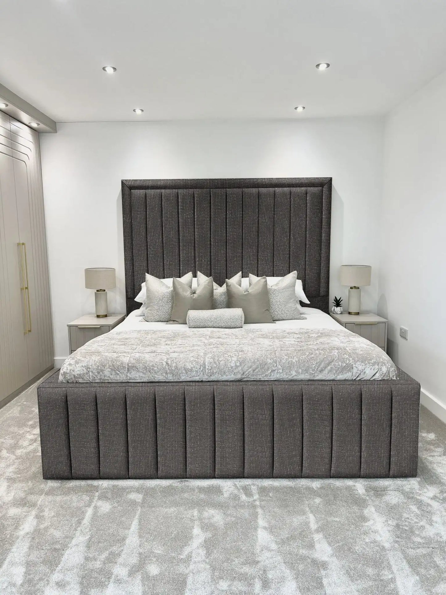 Hampton panel upholstered bed