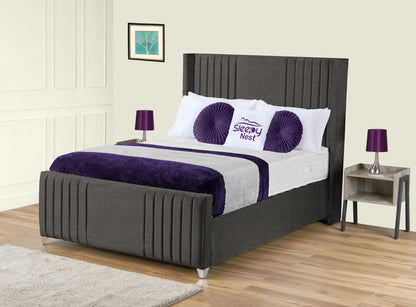 Elise lined winged Upholstered Bed