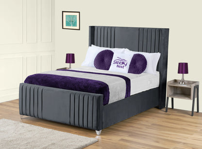 Elise lined winged Upholstered Bed