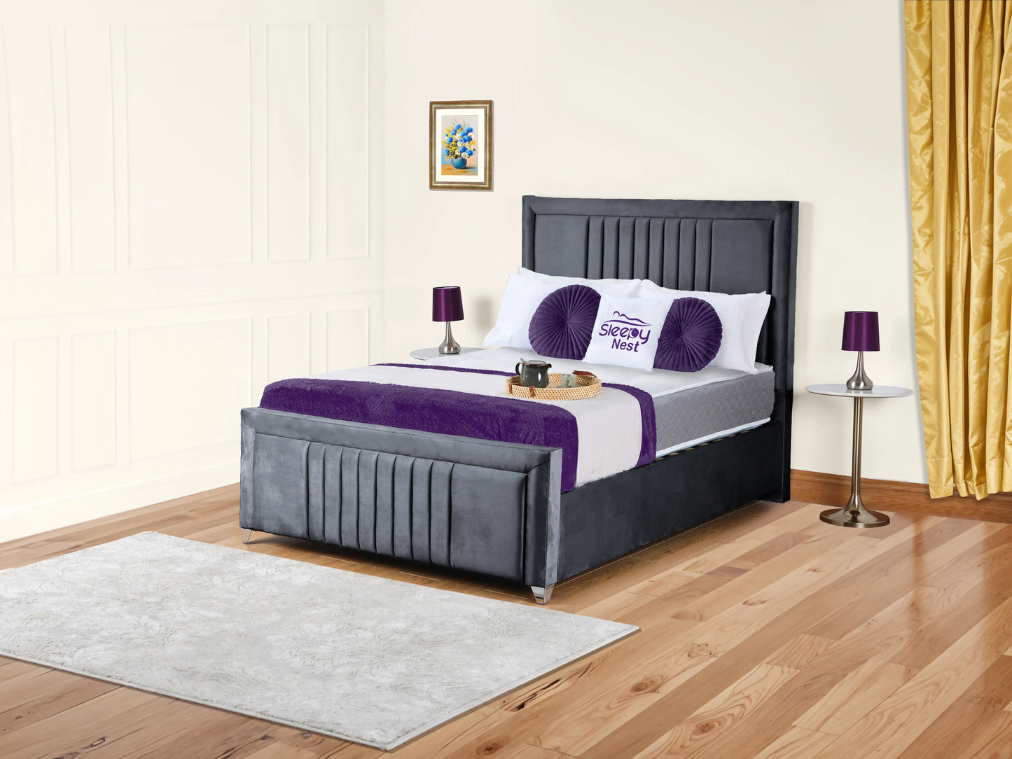Cannas upholstered bed