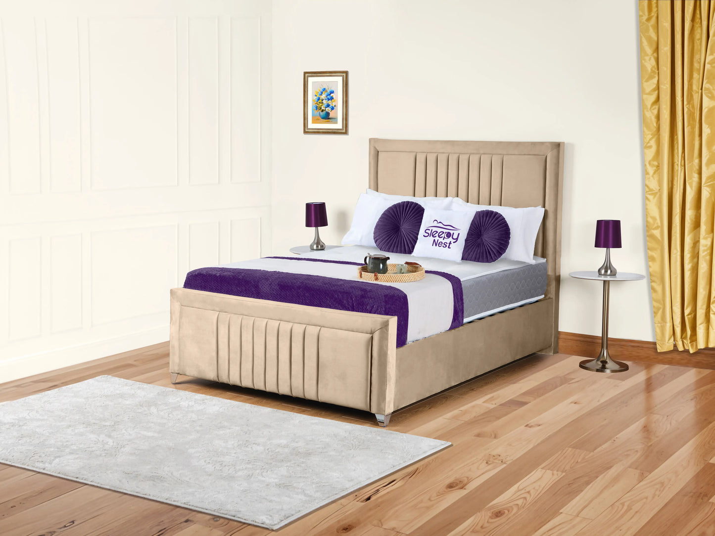Cannas upholstered bed