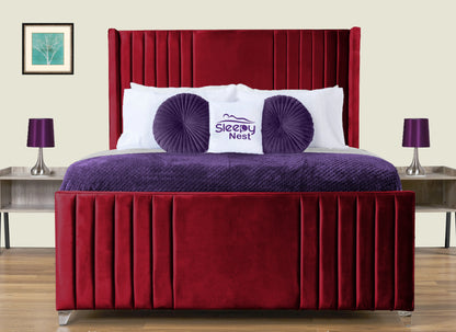 Elise lined winged Upholstered Bed