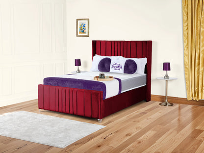 Valencia Lined Wings Upholstered Bed