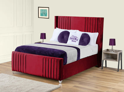 Elise lined winged Upholstered Bed