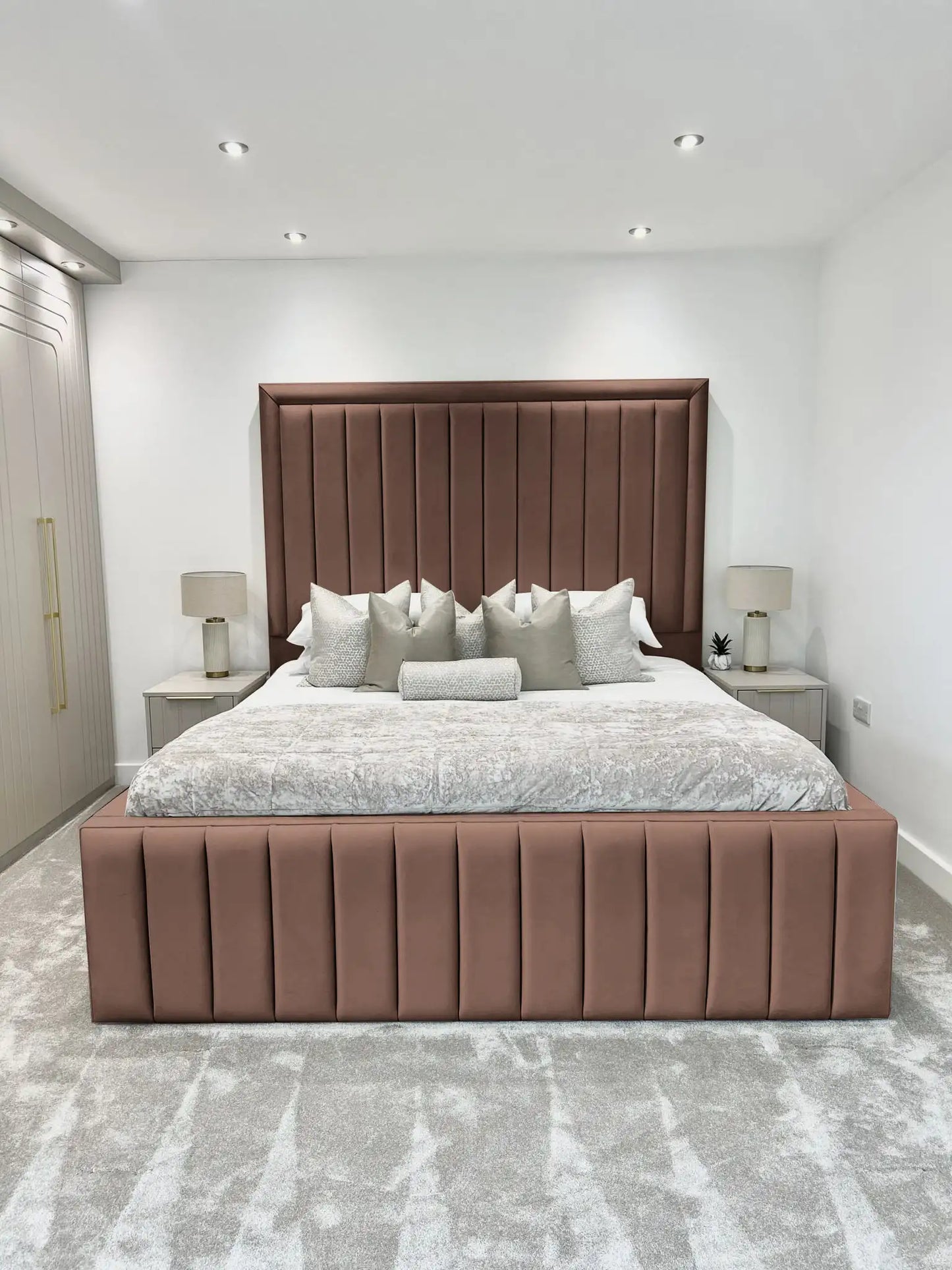 Hampton panel upholstered bed