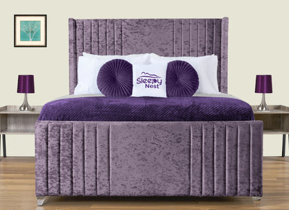 Elise lined winged Upholstered Bed